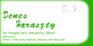 denes haraszty business card